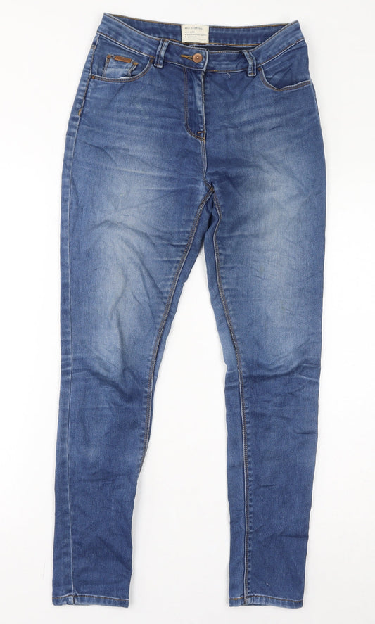 Red Herring Womens Blue Cotton Skinny Jeans Size 8 L28 in Regular Zip