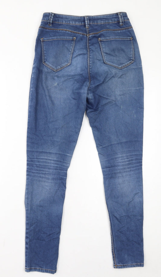 Red Herring Womens Blue Cotton Skinny Jeans Size 8 L28 in Regular Zip