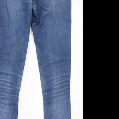 Red Herring Womens Blue Cotton Skinny Jeans Size 8 L28 in Regular Zip