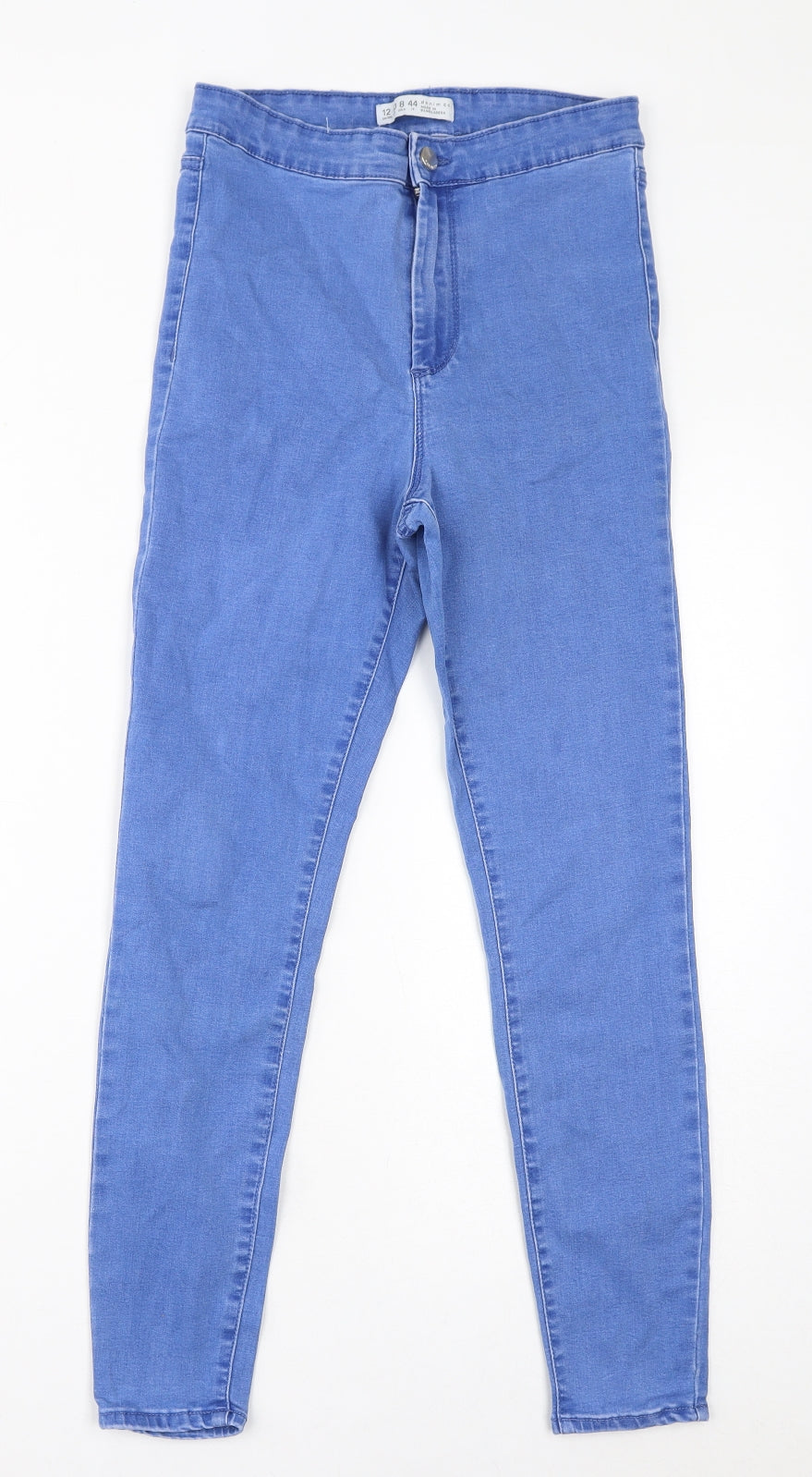 Denim & Co. Womens Blue Cotton Skinny Jeans Size 12 L25 in Regular Zip