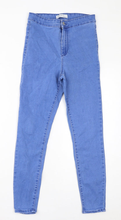 Denim & Co. Womens Blue Cotton Skinny Jeans Size 12 L25 in Regular Zip
