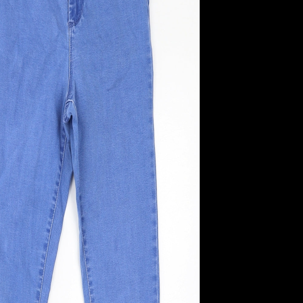 Denim & Co. Womens Blue Cotton Skinny Jeans Size 12 L25 in Regular Zip