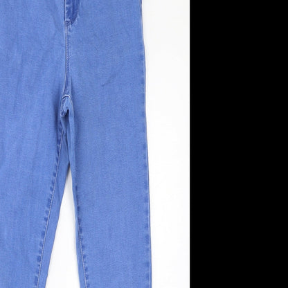 Denim & Co. Womens Blue Cotton Skinny Jeans Size 12 L25 in Regular Zip