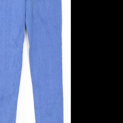 Denim & Co. Womens Blue Cotton Skinny Jeans Size 12 L25 in Regular Zip
