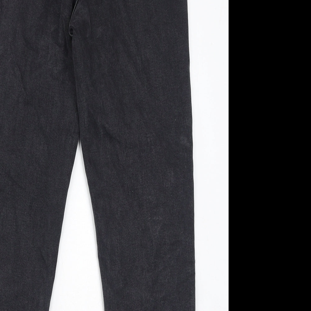 Denim & Co. Womens Black Cotton Mom Jeans Size 12 L28 in Regular Zip