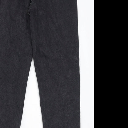 Denim & Co. Womens Black Cotton Mom Jeans Size 12 L28 in Regular Zip