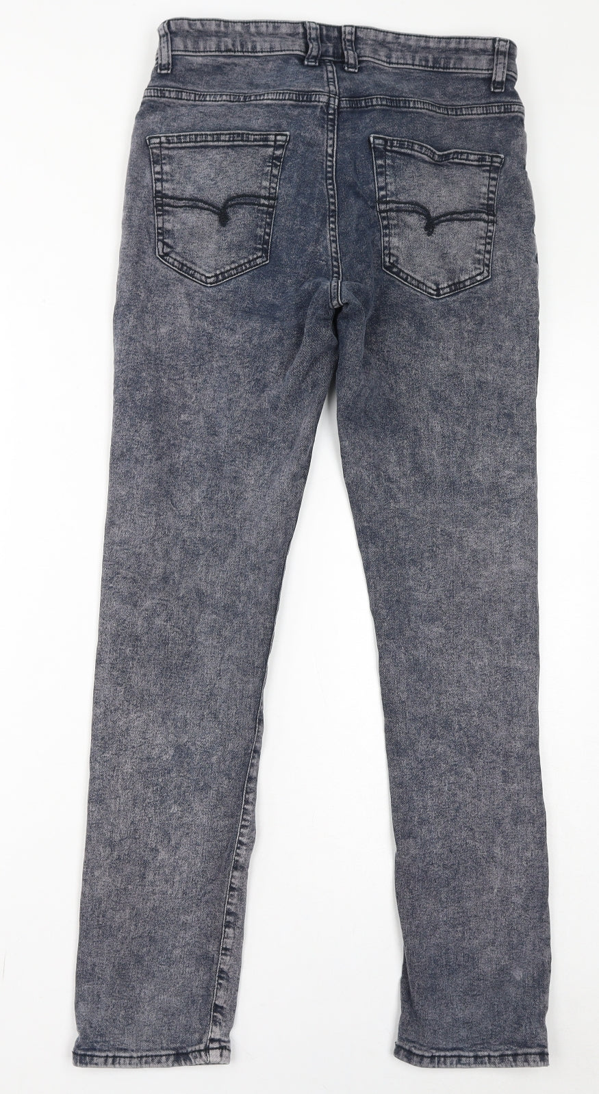 NEXT Womens Grey Cotton Skinny Jeans Size 26 in L31 in Regular Zip
