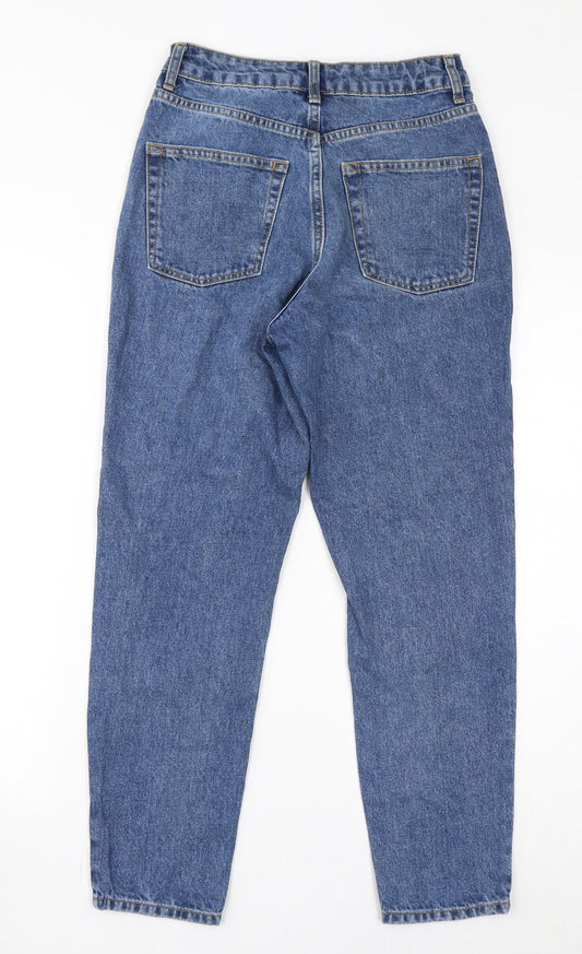 Topshop Womens Blue Polyester Mom Jeans Size 26 in L30 in Regular Zip