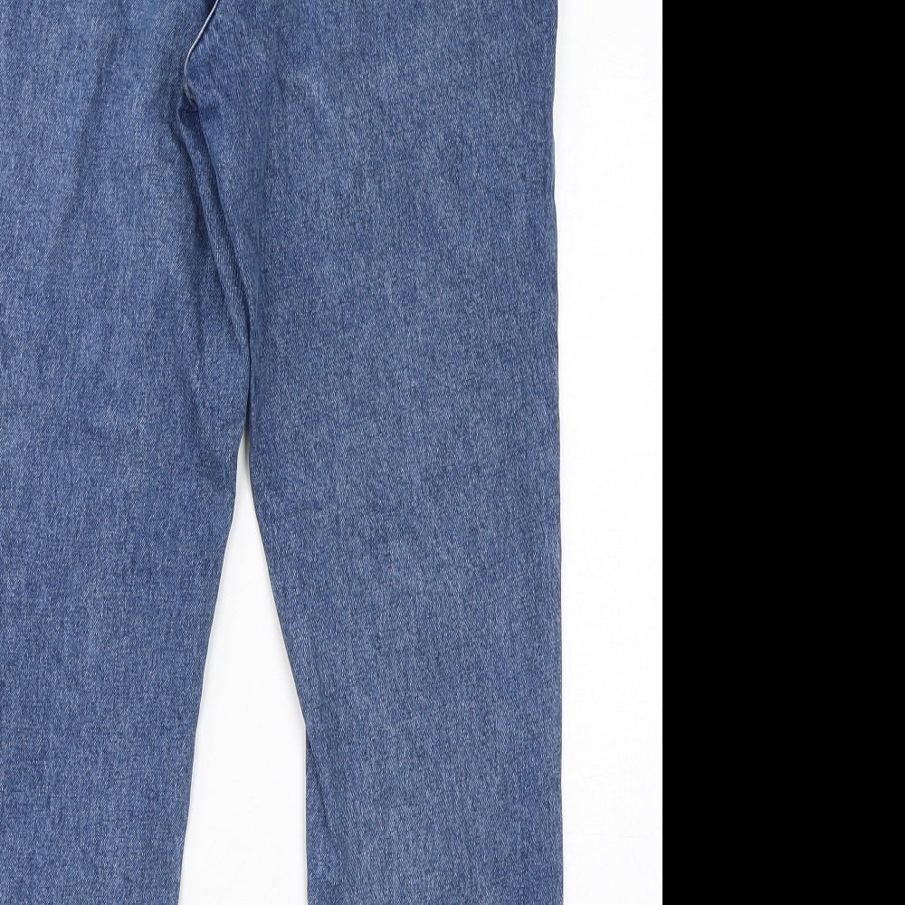 Topshop Womens Blue Polyester Mom Jeans Size 26 in L30 in Regular Zip
