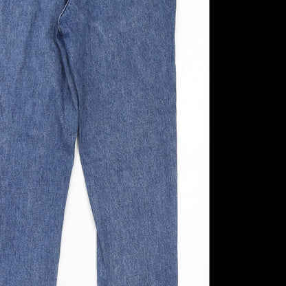 Topshop Womens Blue Polyester Mom Jeans Size 26 in L30 in Regular Zip