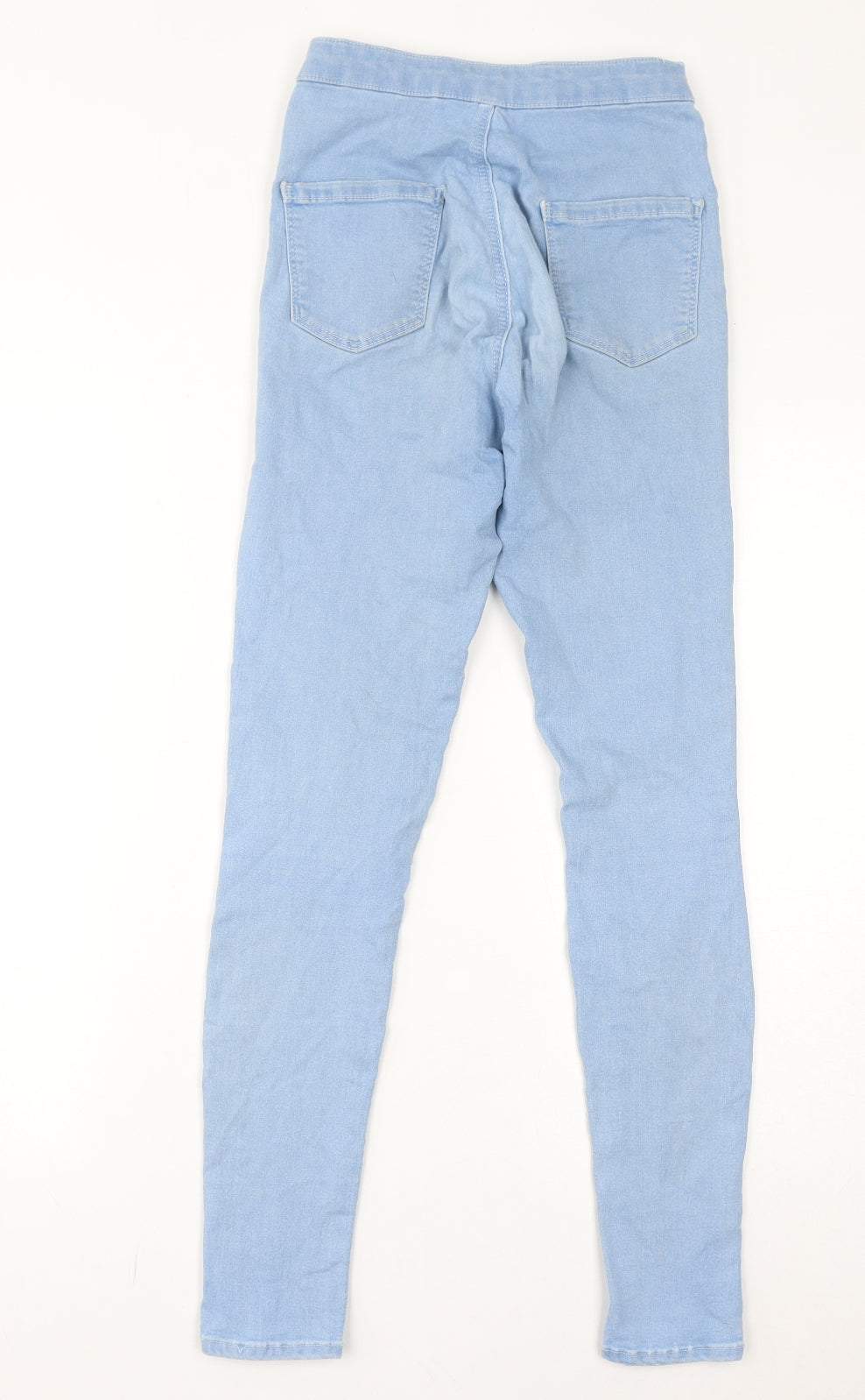 Topshop Womens Blue Cotton Skinny Jeans Size 28 in L32 in Regular Zip - Distressed