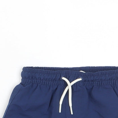 Marks and Spencer Boys Blue Polyester Cropped Trousers Size 3-6 Months Drawstring - Swim shorts