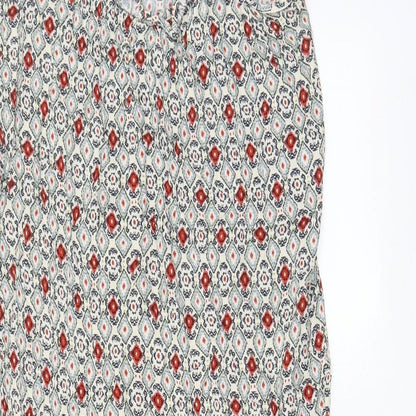 Marks and Spencer Womens Multicoloured Argyle/Diamond Viscose A-Line Size 12 V-Neck Pullover - Frill