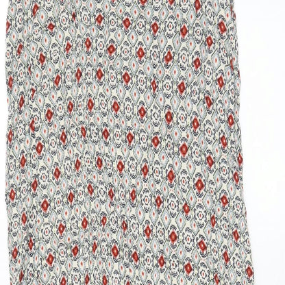 Marks and Spencer Womens Multicoloured Argyle/Diamond Viscose A-Line Size 12 V-Neck Pullover - Frill