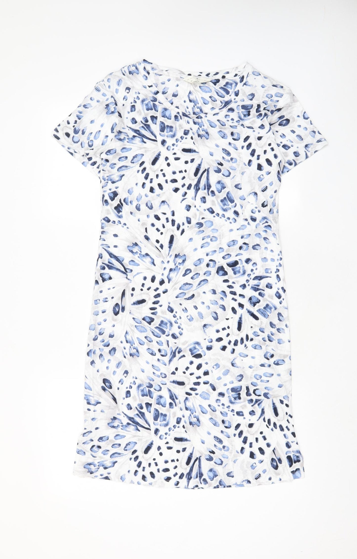 Marks and Spencer Womens Blue Animal Print Cotton Top Dress Size XS