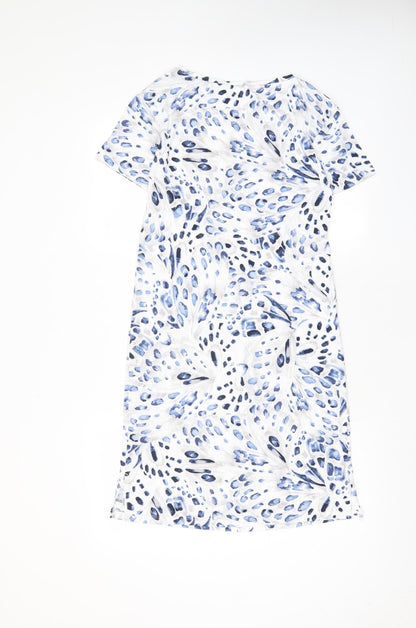 Marks and Spencer Womens Blue Animal Print Cotton Top Dress Size XS