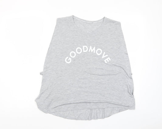 GOODMOVE Womens Grey Polyester Basic Tank Size 20 Crew Neck Pullover
