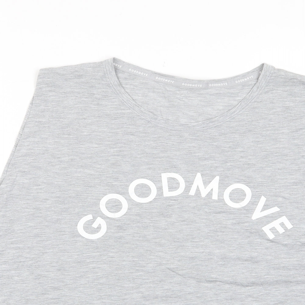 GOODMOVE Womens Grey Polyester Basic Tank Size 20 Crew Neck Pullover