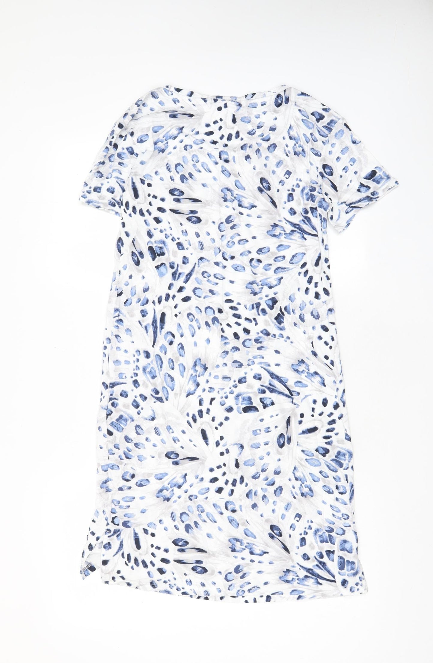 Marks and Spencer Womens Blue Geometric Cotton Top Dress Size XS