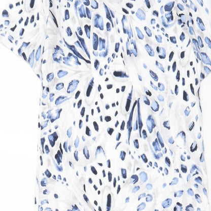 Marks and Spencer Womens Blue Geometric Cotton Top Dress Size XS