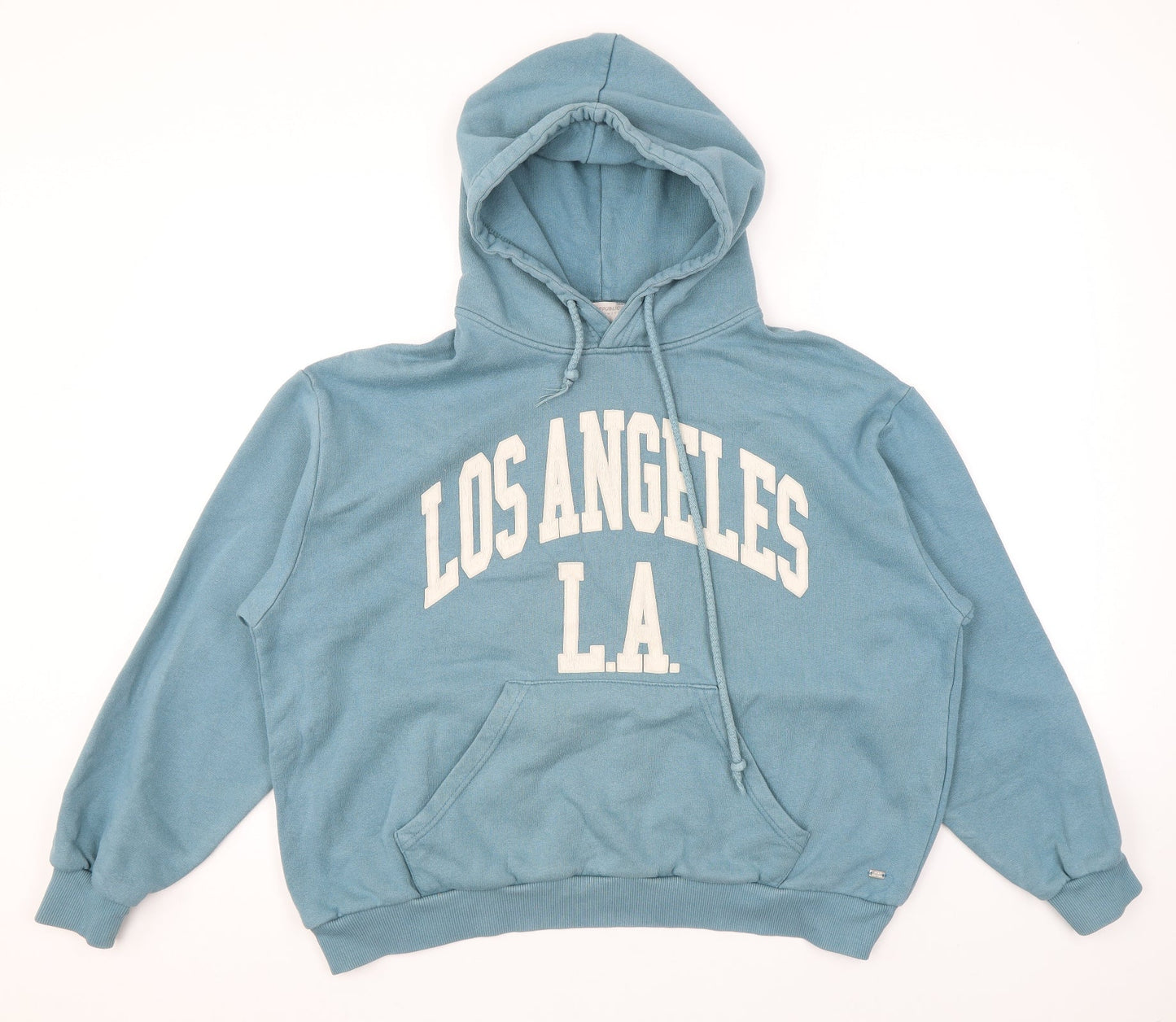 Mens UK Size M Pull&Bear Blue Pullover Hoodie