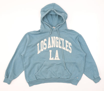 Mens UK Size M Pull&Bear Blue Pullover Hoodie