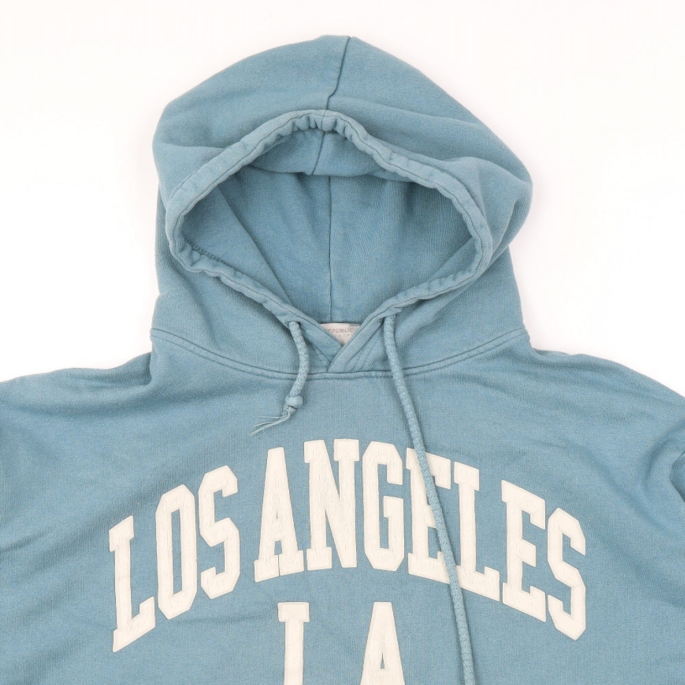 Mens UK Size M Pull&Bear Blue Pullover Hoodie