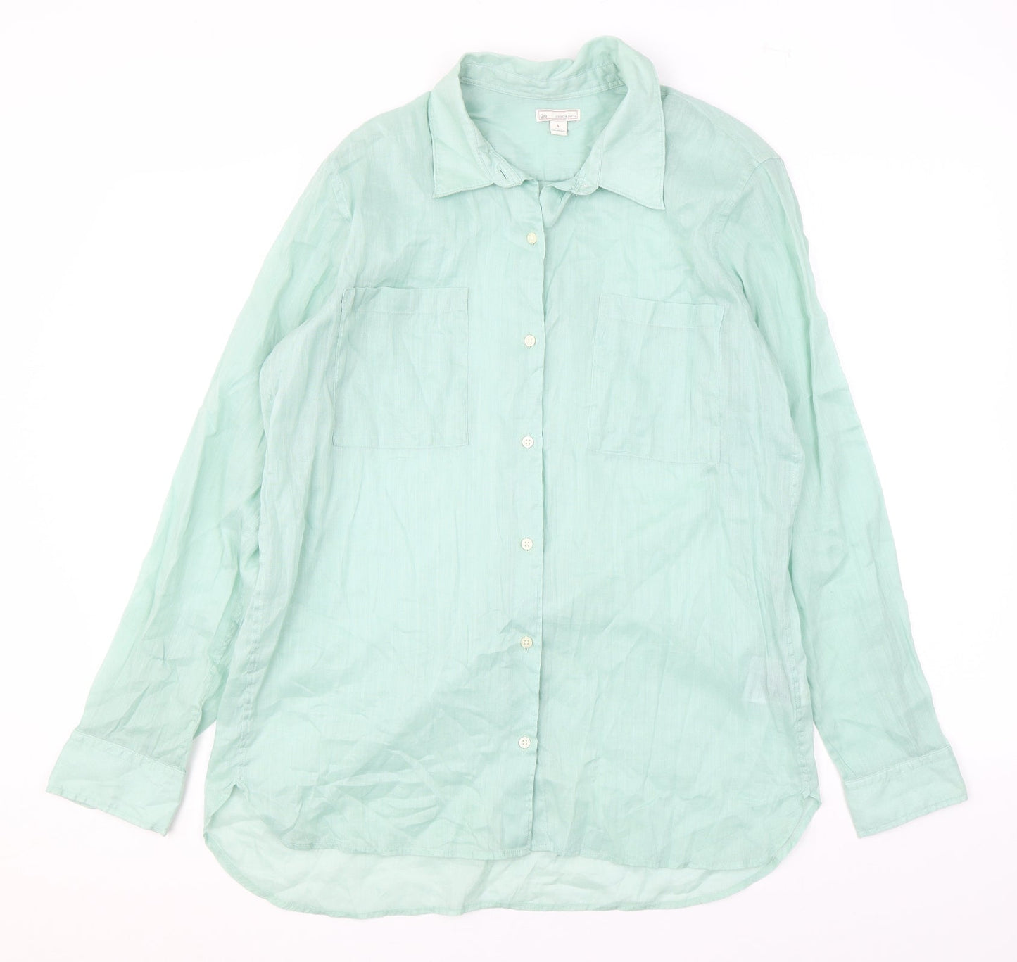 Womens UK Size L Gap Green Basic Button-Up