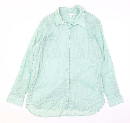 Womens UK Size L Gap Green Basic Button-Up