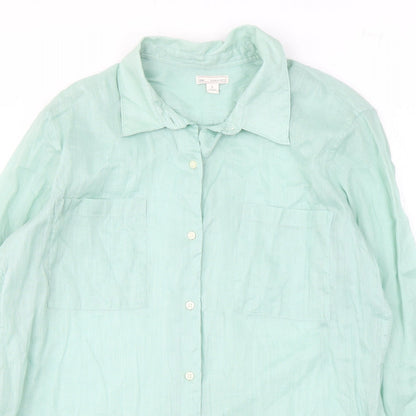 Womens UK Size L Gap Green Basic Button-Up