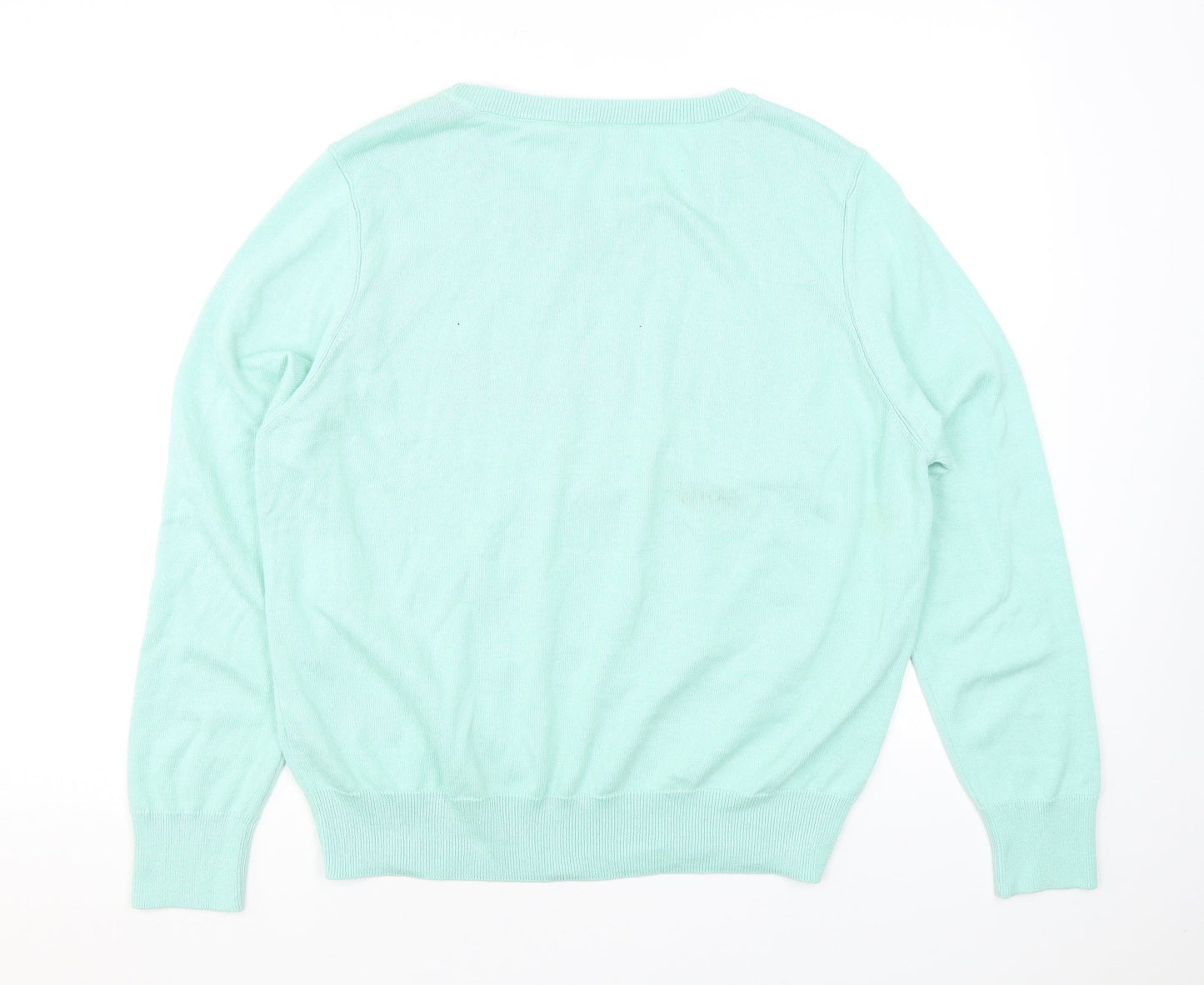 Womens UK Size 18 Red Herring Green Pullover Jumper
