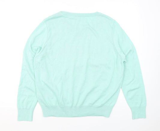 Womens UK Size 18 Red Herring Green Pullover Jumper