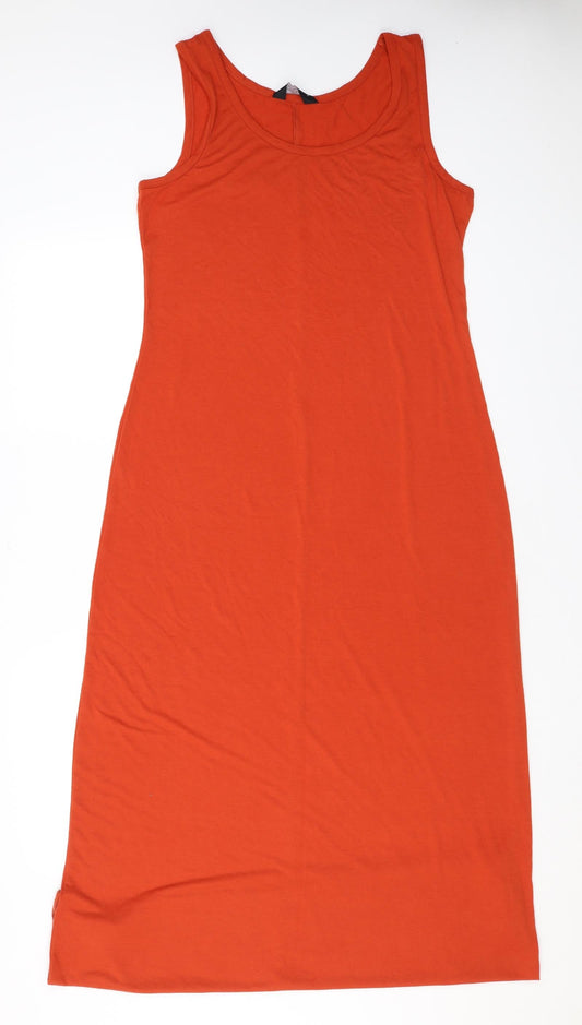 Dorothy Perkins Womens Red Viscose Tank Dress Size 14 Scoop Neck Pullover