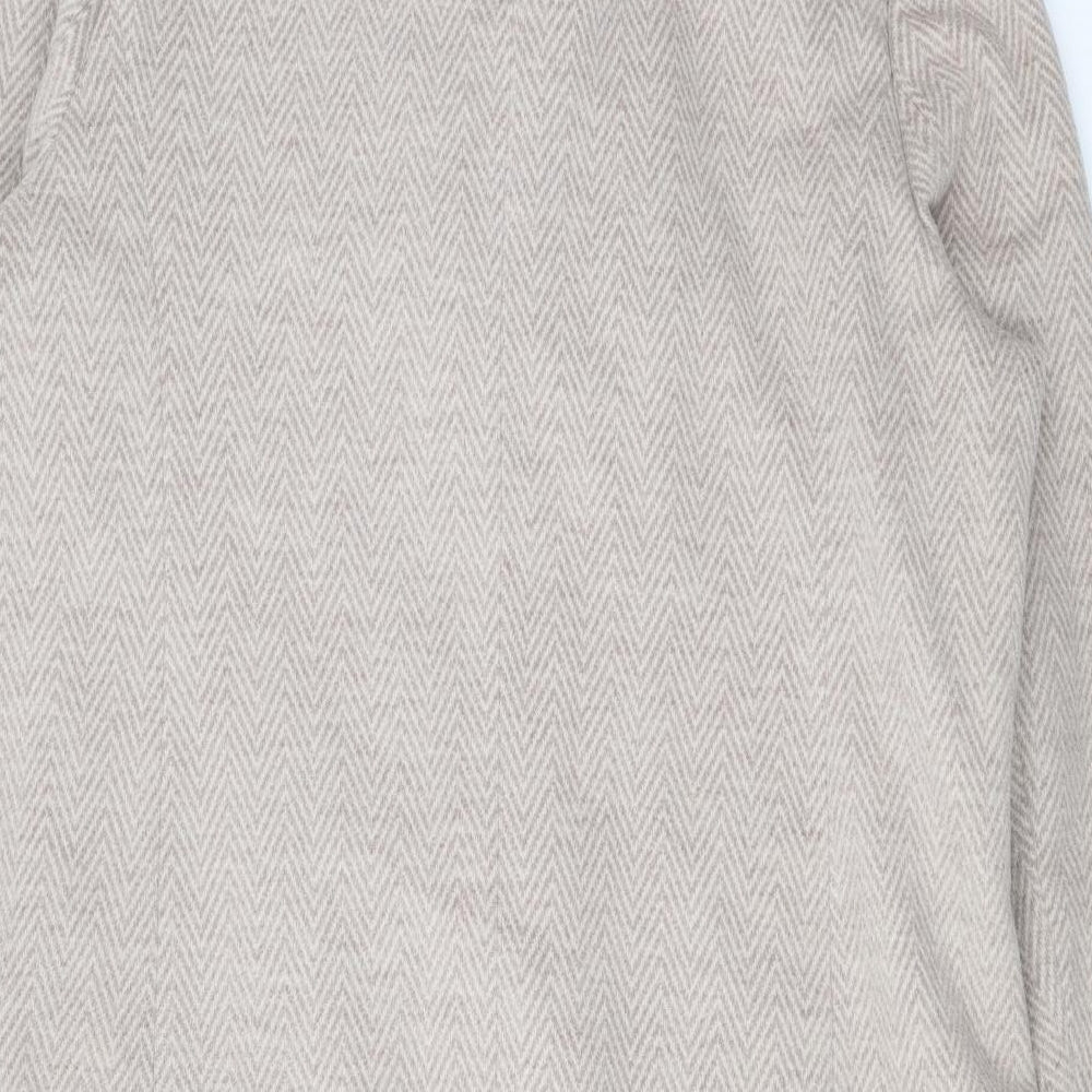 Kaleidoscope Womens Beige Herringbone Overcoat Coat Size 20 Snap