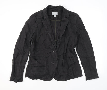 Pure Womens Grey Jacket Blazer Size 12 Button