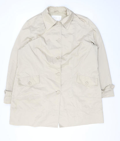 Spirito Womens Beige Rain Coat Coat Size 18 Buckle
