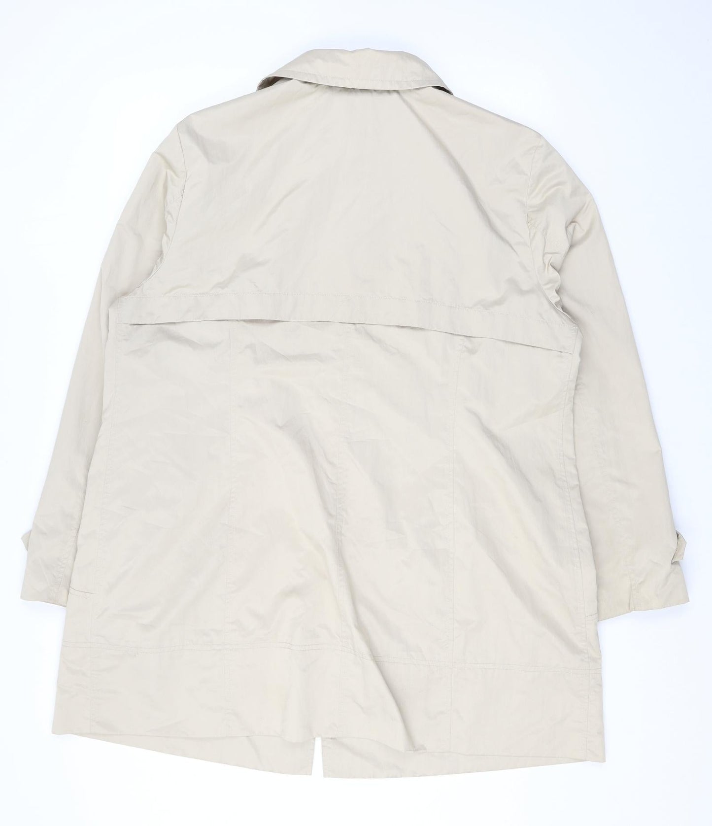 Spirito Womens Beige Rain Coat Coat Size 18 Buckle