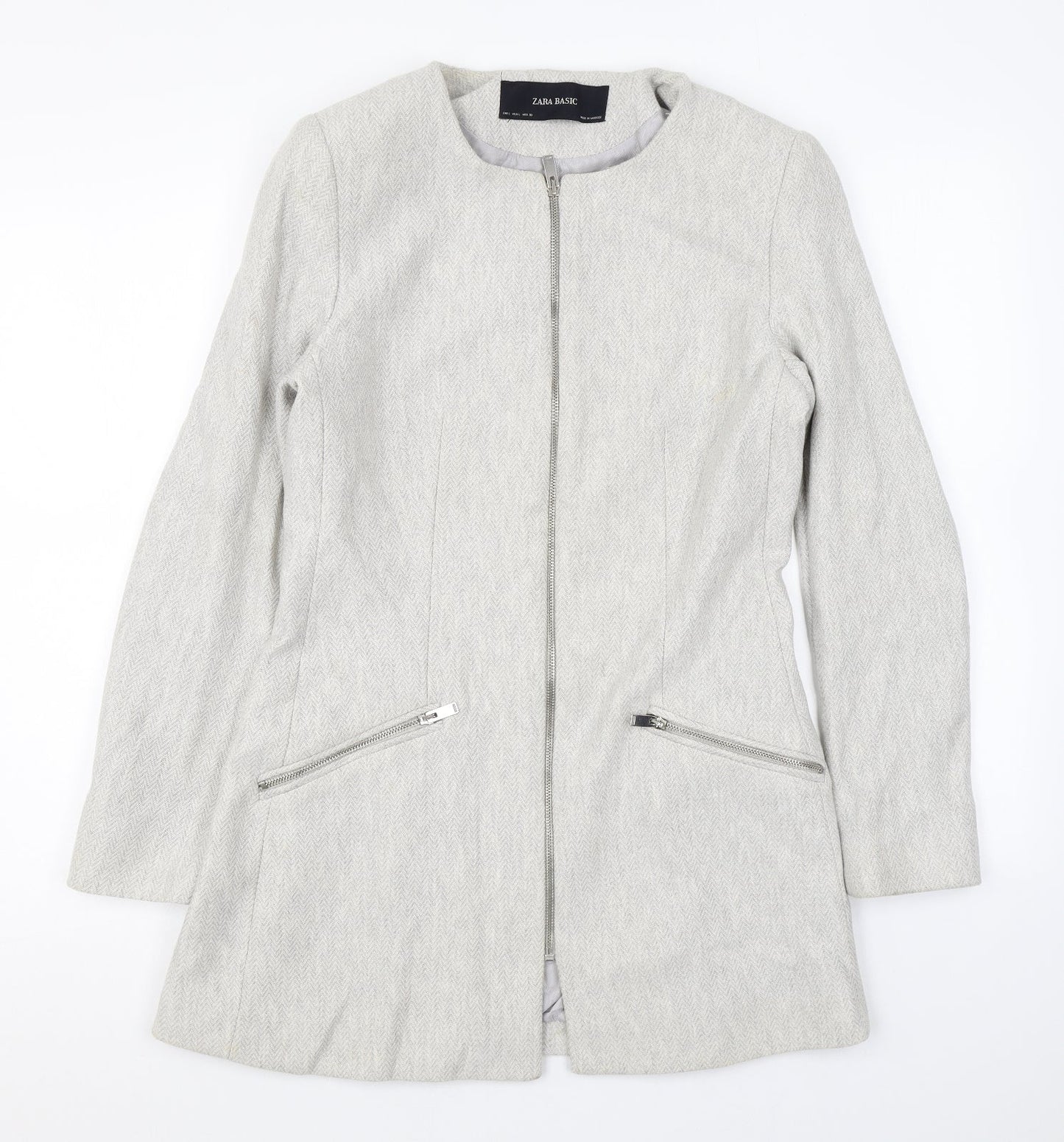 Womens UK Size L Zara Grey Overcoat