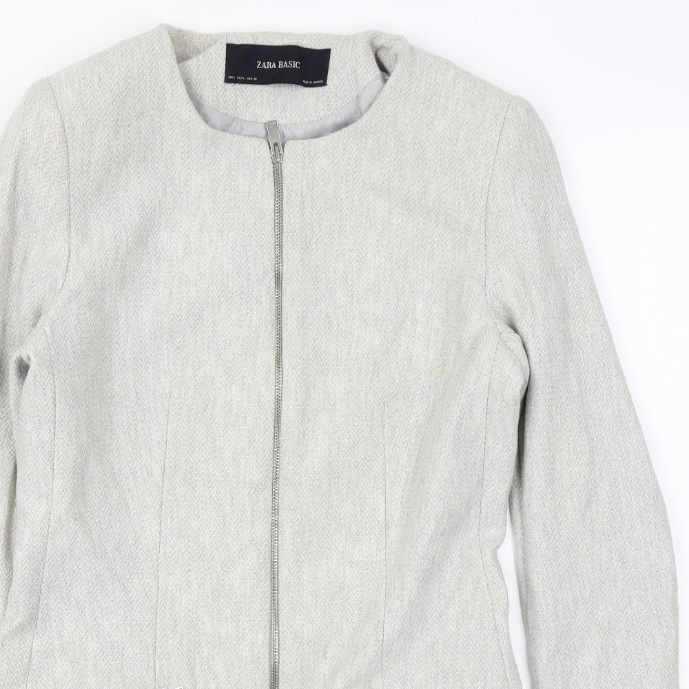 Womens UK Size L Zara Grey Overcoat
