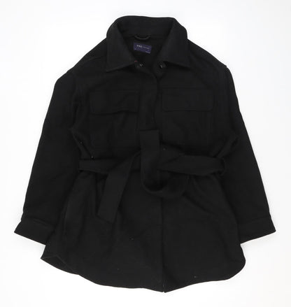 Womens UK Size 14 Marks and Spencer Black Overcoat