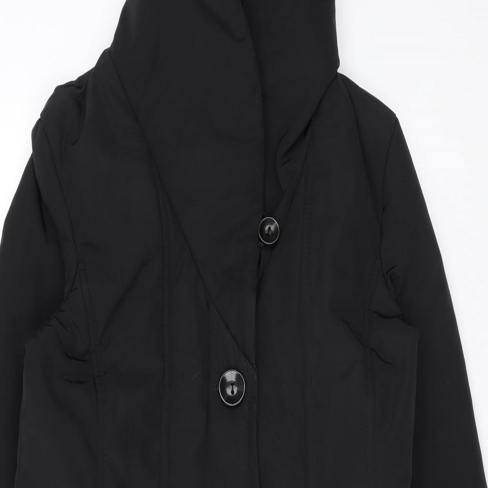 Womens UK Size 8 Minuet Black Rain Coat