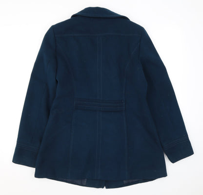 Womens UK Size 12 BHS Blue Pea Coat