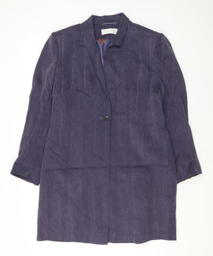 Platinum Womens Purple Overcoat Coat Size 14 Button