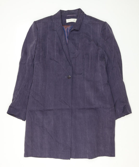 Platinum Womens Purple Overcoat Coat Size 14 Button