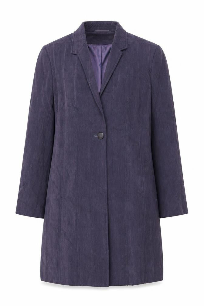 Platinum Womens Purple Overcoat Coat Size 14 Button