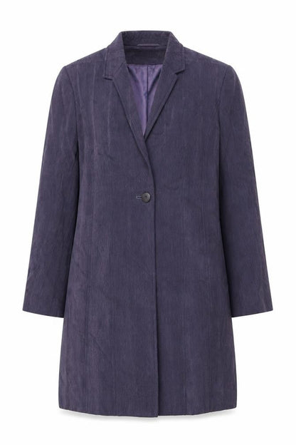 Platinum Womens Purple Overcoat Coat Size 14 Button