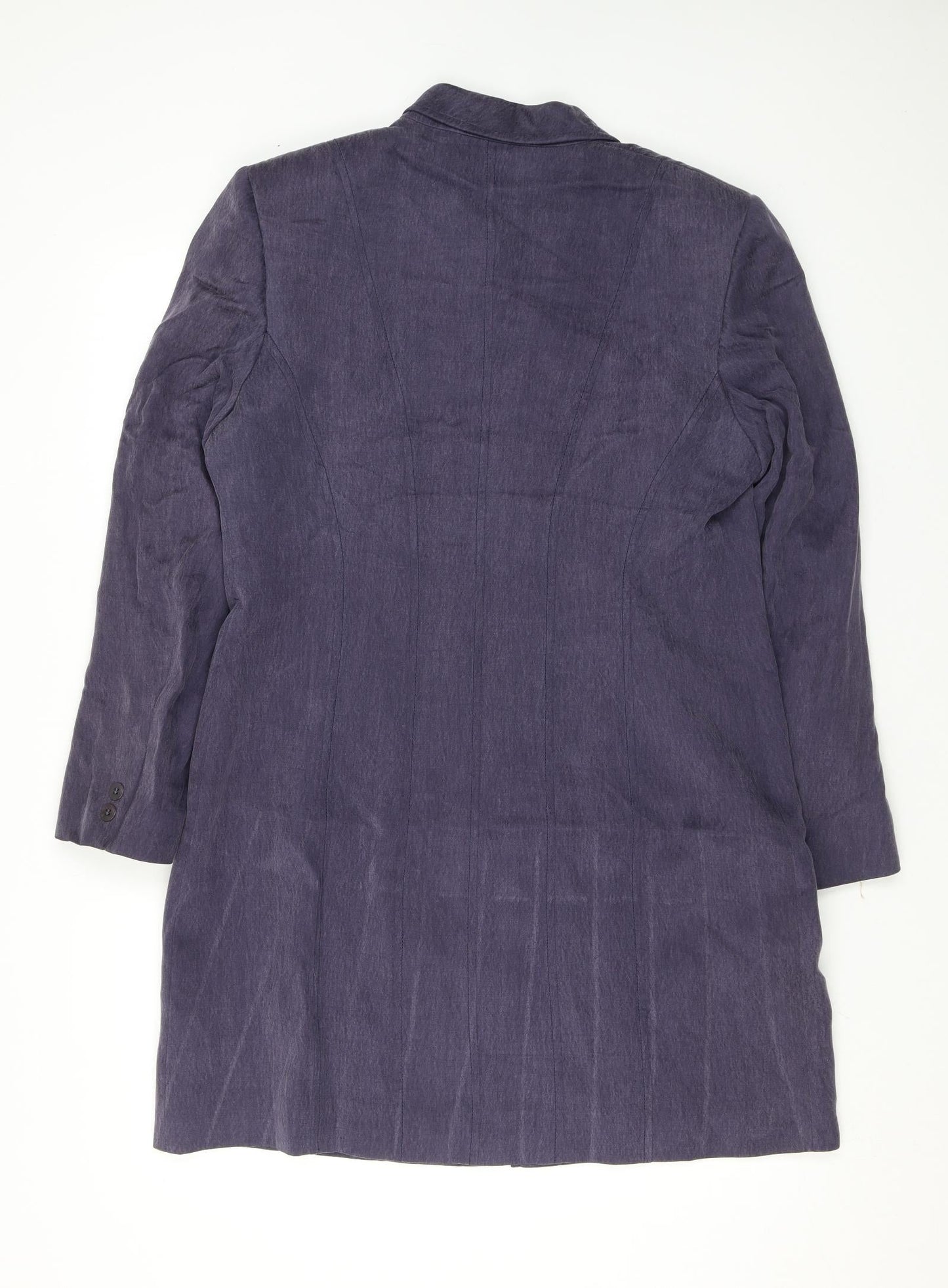 Platinum Womens Purple Overcoat Coat Size 14 Button