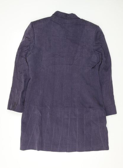 Platinum Womens Purple Overcoat Coat Size 14 Button