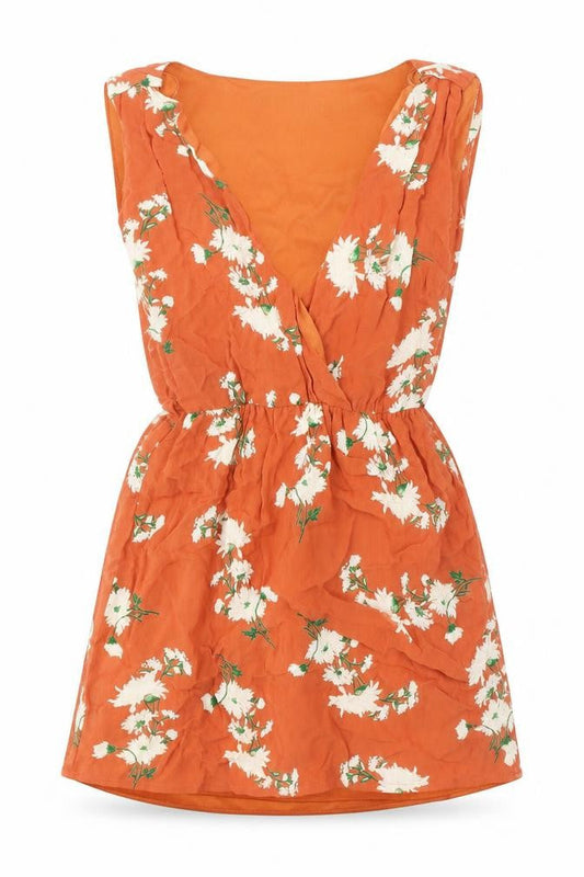 Womens UK Size 6 Internacionale Orange Basic Tank