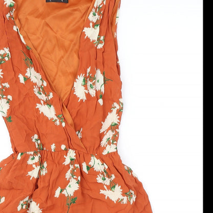 Womens UK Size 6 Internacionale Orange Basic Tank